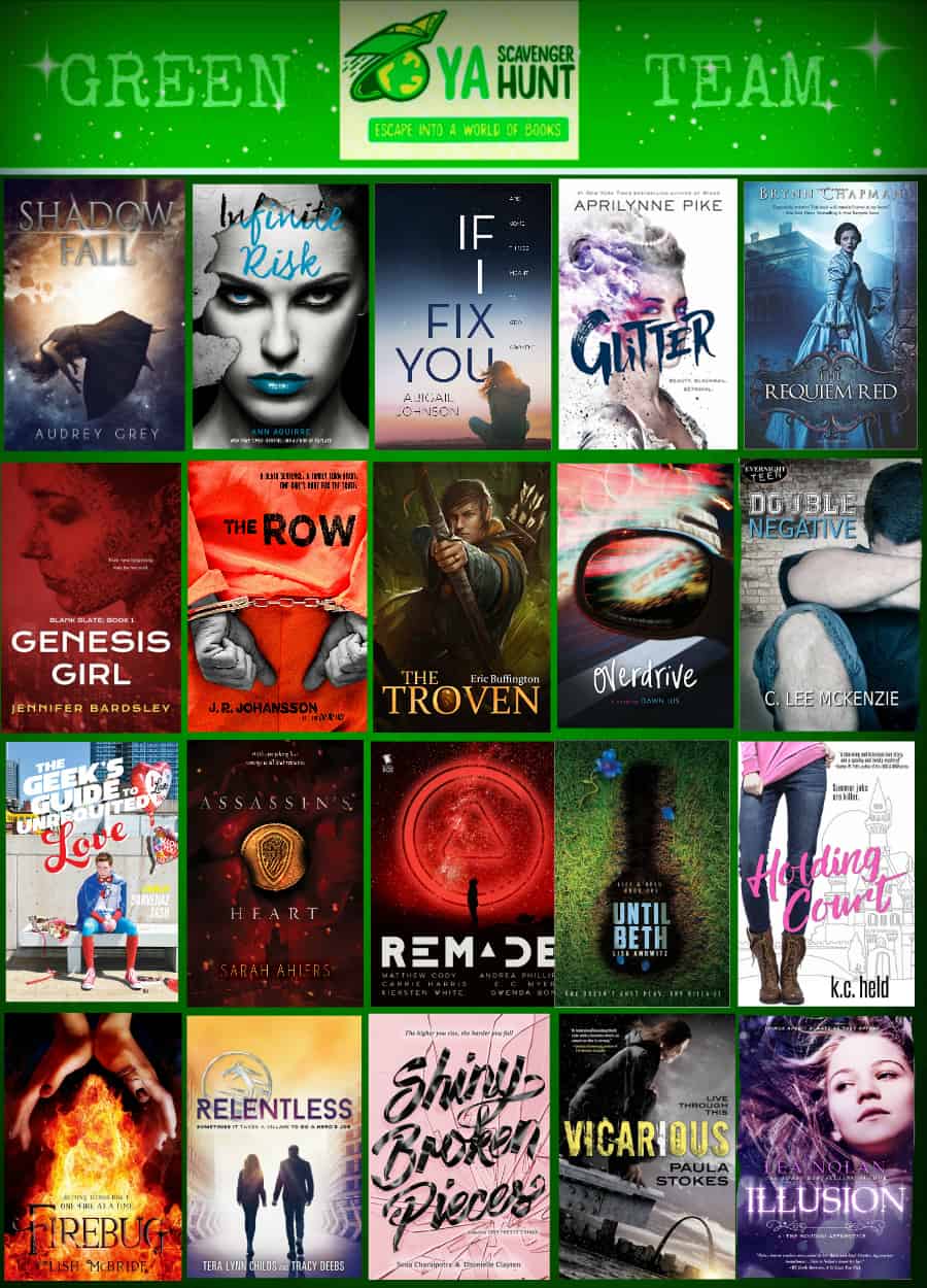 Start at my stop and follow the Green Team trail to find exclusive bonus content and chances to win tons of free and awesome YA books!!!